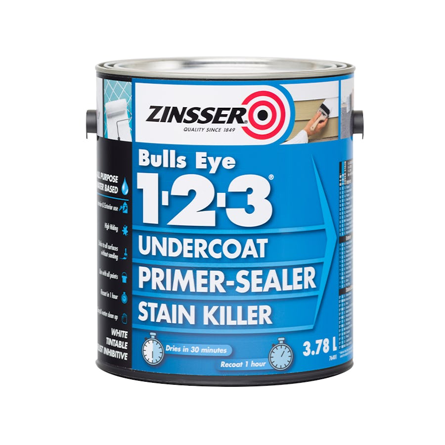 Zinsser Bulls Eye 1-2-3® Undercoat Primer, Sealer And Stain Blocker White 3.75L